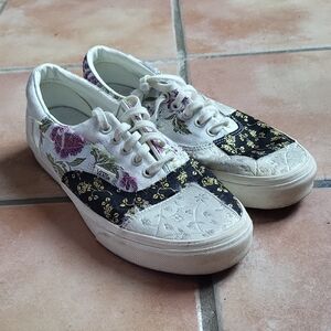 Vans White and Black Sneakers with Unique Design